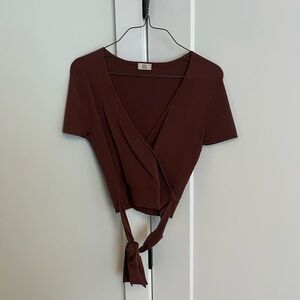 Little moon brown crop top
